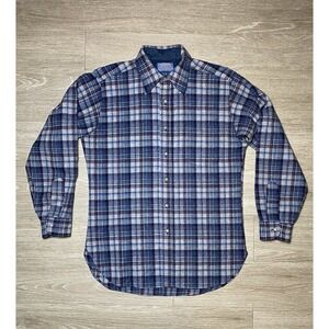 Men Size Medium Vintage Pendleton 100% Virgin Wool Made In USA Board Shirt Plaid